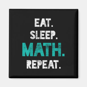 Eat Sleep Wiskunde Herhaal Funny Wiskunde Teacher Magneet