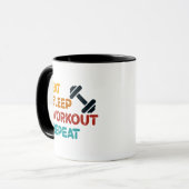 Eat Sleep Workout Herhalen Mok (Voorkant links)