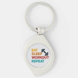Eat Sleep Workout Herhalen Sleutelhanger