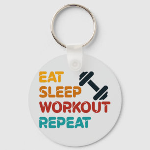 Eat Sleep Workout Herhalen Sleutelhanger