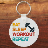 Eat Sleep Workout Herhalen Sleutelhanger (Voorkant)