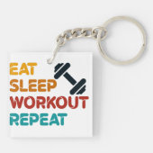 Eat Sleep Workout Herhalen Sleutelhanger (Achterkant)