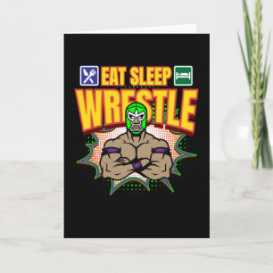 Eat Sleep Wrestle Lucha Libre Wrestling Kaart