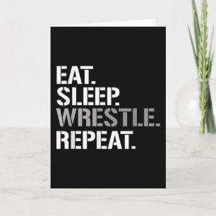 Eat Sleep Wrestle Repat - Koel rusten Kaart