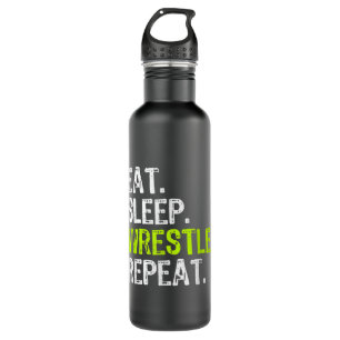 Eat Sleep Wrestle Repeat Wrestling Wrestler Waterfles