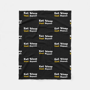 Eat Sleep Yet Herhaal tekst Viral Phrase Yeette Fleece Deken