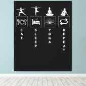 Eat Sleep Yoga Repat Canvas Afdruk (Insitu (Houten vloer))
