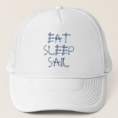 Eat Sleep Zeil nautische zeiltouwknopen Trucker Pet (Voorkant)