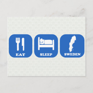 Eat Sleep Zweden Briefkaart