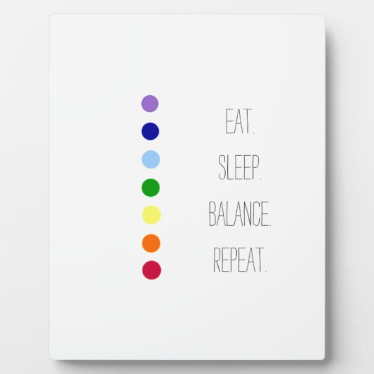 Eat Sommeil Balance Simple Chakra Design Plaque (Devant)