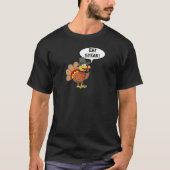 Eat Steak Thanksgiving Turkey Pilgrim Cartoon T-shirt (Voorkant)