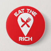 Eat the Rich – Bold Red Protest Button (Voorkant)