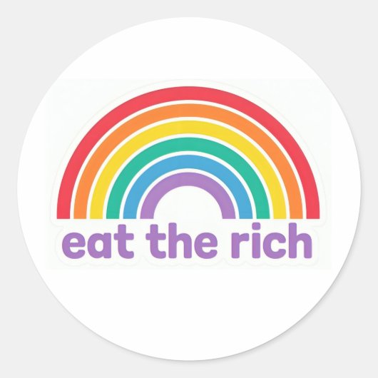 Eat The Rich Rainbow Retro stickers (Devant)
