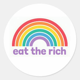 Eat The Rich Regenboog Retro Stickers