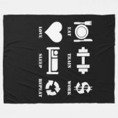 Eat Train Work Love Herhaal Motivatie Gym Fleece Deken (Voorkant (Horizontaal))