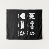 Eat Train Work Love Herhaal Motivatie Gym Wandkleed (Voorkant (horizontaal))