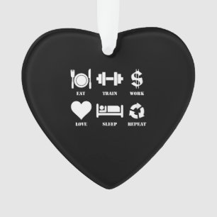 Eat Train Work Love Sleep Repeat Motivational Gym