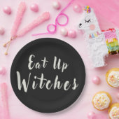 Eat Up Witches Fun Halloween Chic Zwart Papieren Bordje (Feest)