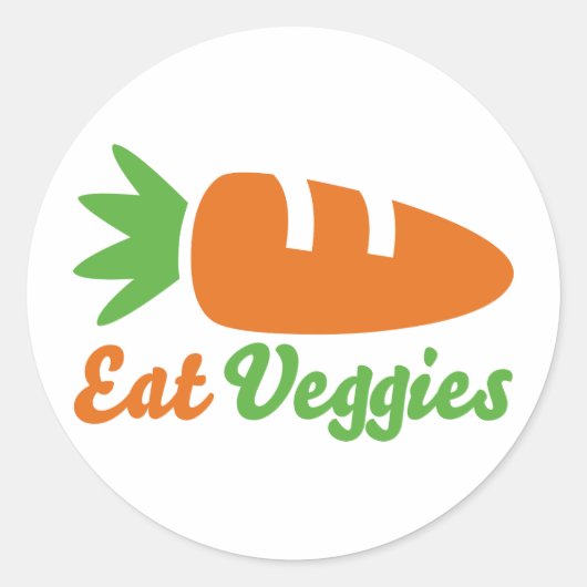 Eat Veggies Ronde Sticker (Voorkant)