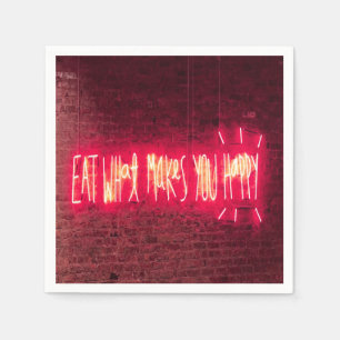 Eat wat je gelukkig maakt met Neon Sign Servet