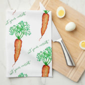 Eat Your Carrots Watercolor  Theedoek (Quarter Fold)