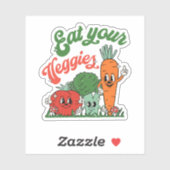 Eat Your Veggies Funny Vegeterian Sticker (Vel)