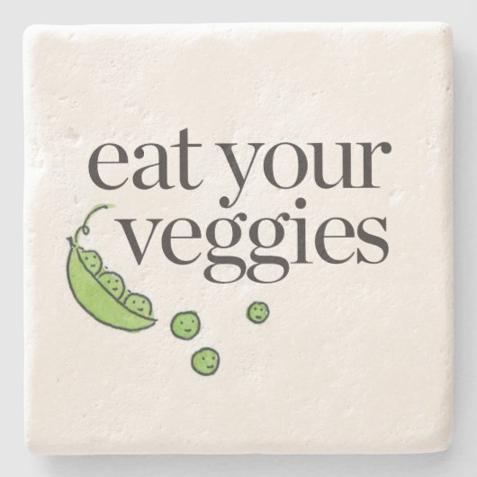 Eat Your Veggies Stenen Onderzetter (Voorkant)
