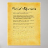Eath of Hippocrates, canvas parchment look Poster (Voorkant)