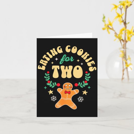 Eating Christmas Cookies For Two - Pregnancy Revea Kaart (Gele Bloem)