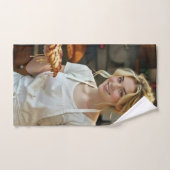Eating Pizza Photo Personalize Customize (Serviette à main)