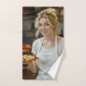 Eating Pizza Photo Personalize Customize Bad Handdoek (Handdoek)