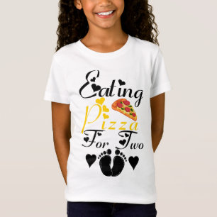 Eating pizza voor twee grappige aankondiging van z t-shirt