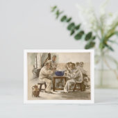 Eating Soup at the Barracks, from 'L'Estampe Moder Briefkaart (Staand voorkant)