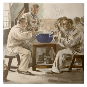 Eating Soup at the Barracks, from 'L'Estampe Moder Tegeltje