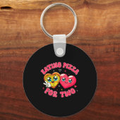 Eating Zza For Two Pregnancy Valentines Day New Mo Sleutelhanger (Voorkant)