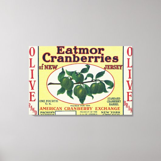 Eatmor Cranberries Brand Label Canvas Afdruk (Voorkant)