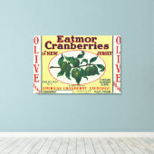 Eatmor Cranberries Brand Label Canvas Afdruk (Insitu (Houten vloer))