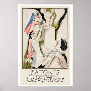 Eaton's Presenteert de Lente Mode Oude Kunst Poster