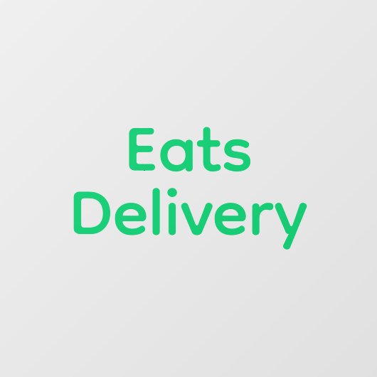 Eats Delivery Driver Window Decal (Vel)