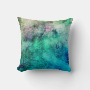 Eau abstraite cool design coussin bleu