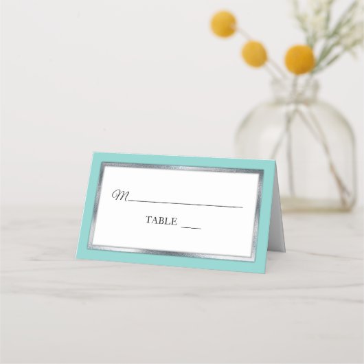 Eau | ARGENT | Cartes De Place Blancs Simple Et Él (Devant)