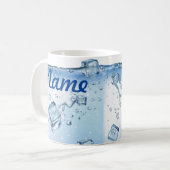 Eau avec des glaçons Café Mug personnalisé, Coupe (Devant gauche)