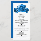 Eau bleu Rose Élégant menu de mariage (Devant / Derrière)