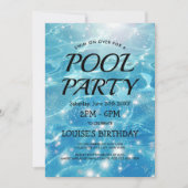 Eau Bleue Étincelante I Pool Party Invitation (Devant)