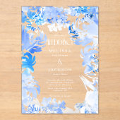 Eau bleue Fleur Mariage Invitation (Recto)