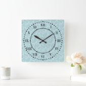 Eau Bleue Look Numéros romains Horloge murale (Maison)