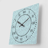 Eau Bleue Look Numéros romains Horloge murale (Angle)