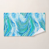 Eau Bleue Océan Vagues de mer (Serviette à main)
