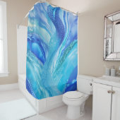 Eau Bleue Rideau de douche Abstrait (En situation)