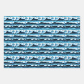 Eau Bleue/Vagues Feuilles d'enveloppement Motifs (Devant 3)